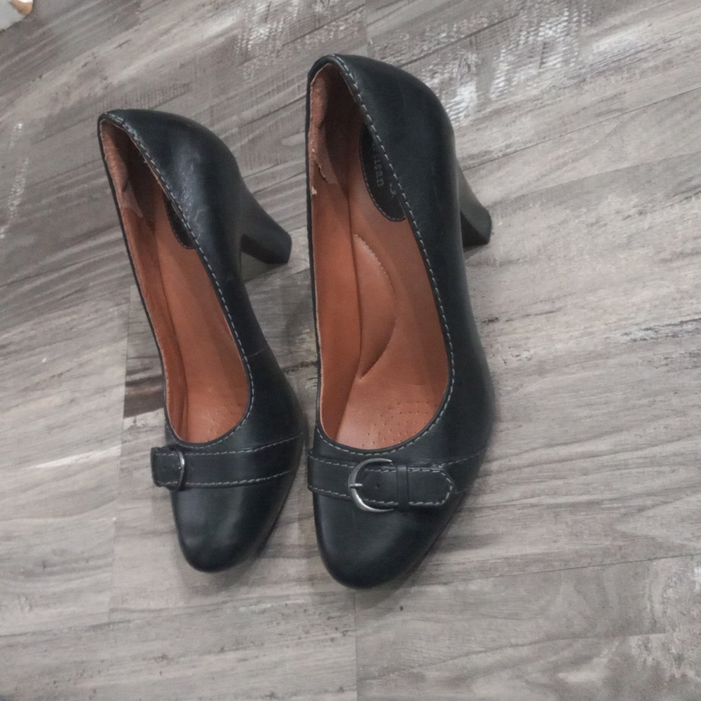 Clark's Artisan Black Leather Society Dance Pump Size 7M - Picture 2 of 13